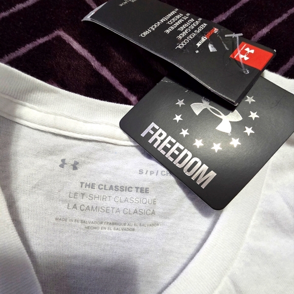 UNDER ARMOUR Mens Classic Tee FREEDOM. White Size S - Picture 5 of 6
